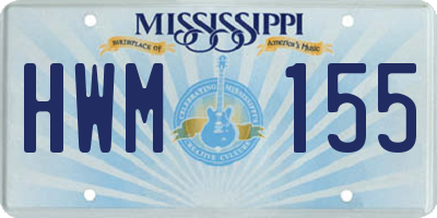 MS license plate HWM155