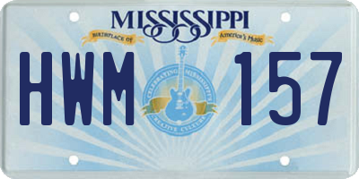 MS license plate HWM157