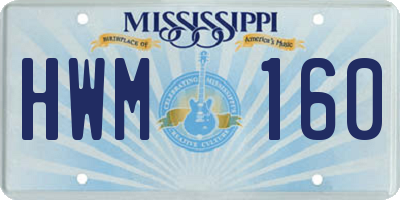 MS license plate HWM160