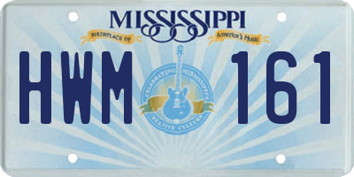 MS license plate HWM161