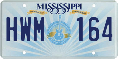 MS license plate HWM164