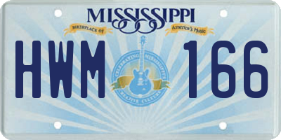 MS license plate HWM166