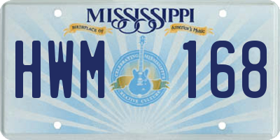 MS license plate HWM168