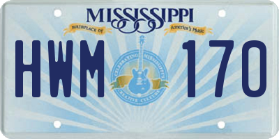 MS license plate HWM170