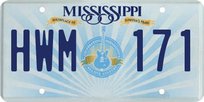MS license plate HWM171