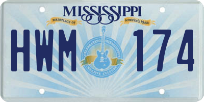 MS license plate HWM174