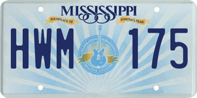 MS license plate HWM175