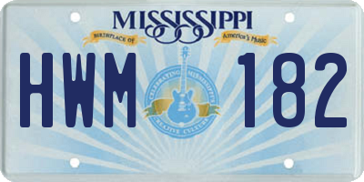MS license plate HWM182