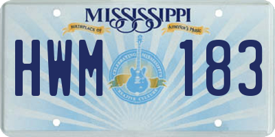 MS license plate HWM183