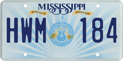 MS license plate HWM184
