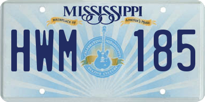 MS license plate HWM185