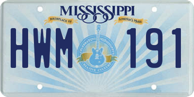 MS license plate HWM191