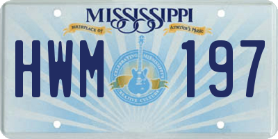 MS license plate HWM197