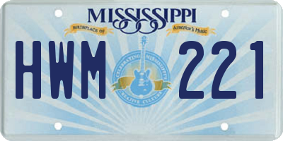 MS license plate HWM221