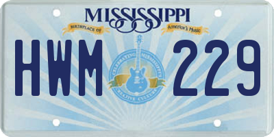 MS license plate HWM229