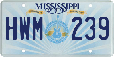 MS license plate HWM239