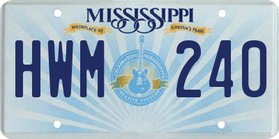 MS license plate HWM240