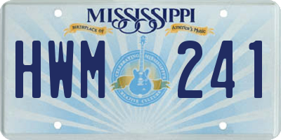 MS license plate HWM241