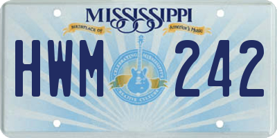 MS license plate HWM242