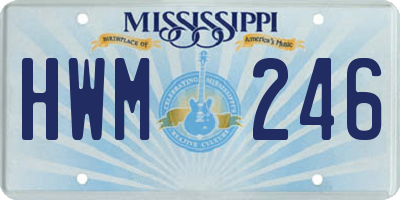 MS license plate HWM246