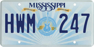 MS license plate HWM247