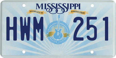 MS license plate HWM251