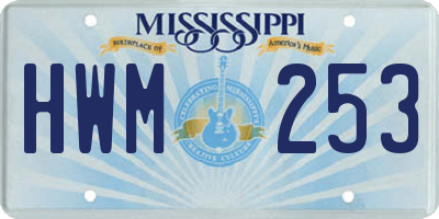 MS license plate HWM253