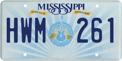 MS license plate HWM261