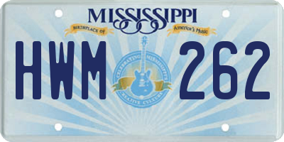 MS license plate HWM262