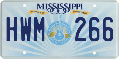 MS license plate HWM266