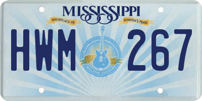 MS license plate HWM267