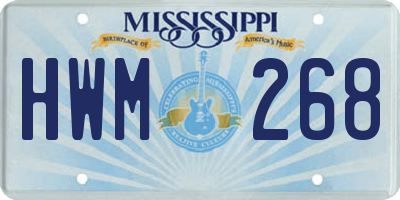 MS license plate HWM268