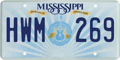 MS license plate HWM269