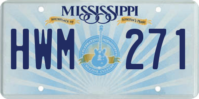 MS license plate HWM271