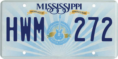 MS license plate HWM272