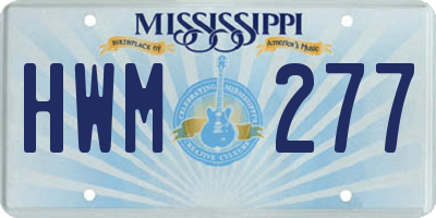 MS license plate HWM277