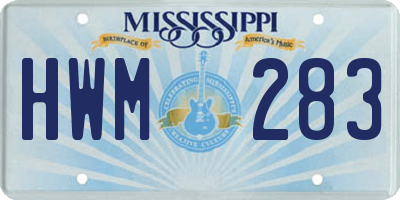 MS license plate HWM283