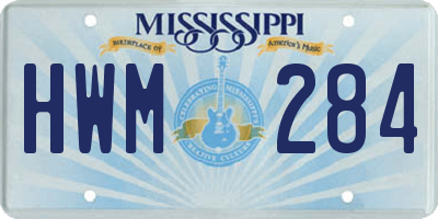 MS license plate HWM284
