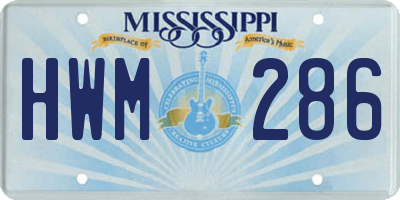 MS license plate HWM286