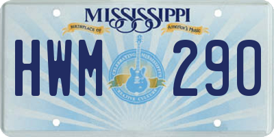 MS license plate HWM290