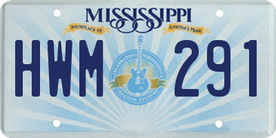 MS license plate HWM291