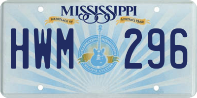 MS license plate HWM296
