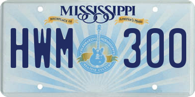 MS license plate HWM300