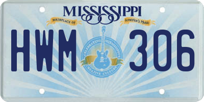 MS license plate HWM306