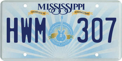 MS license plate HWM307