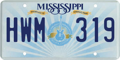 MS license plate HWM319