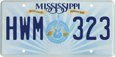 MS license plate HWM323