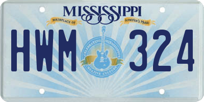 MS license plate HWM324