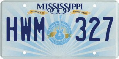 MS license plate HWM327