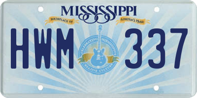 MS license plate HWM337